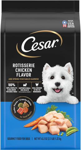 Small Breed Dry Dog Food Rotisserie Chicken Flavor and Spring Vegetables Garnish, 2.7 Lb. Bag