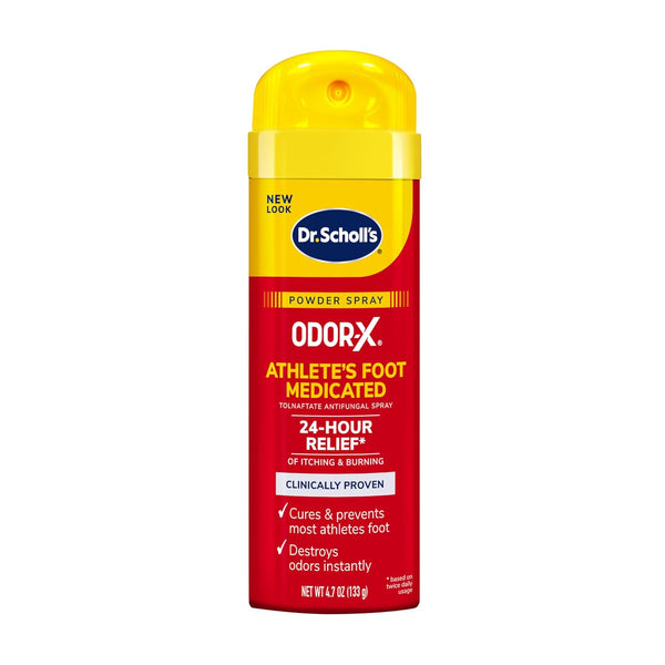 ODOR-X ATHLETE'S FOOT MEDICATED POWDER SPRAY, 4.7 Oz // 24-Hour Relief of Itching & Burning, Clinically Proven, Cures & Prevents Most Athlete'S Foot, Destroys Odors Instantly