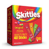 Skittles Singles to Go Variety Pack, Watertok Powdered Drink Mix, Zero Sugar, Low Calorie, Includes 4 Flavors: Green Apple, Strawberry, Grape, Orange, 1 Box (40 Single Servings)