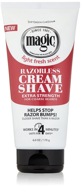 Magic Razorless Shaving Cream, Hair Removal Cream for Body Hair, Extra Strength Depilatory Cream, Works in 4 Minutes for Coarse Hair, 6 Oz