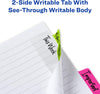 Multiuse Ultra Tabs, 2" X 1.5", 2-Side Writable, Neon Pink/Green/Orange, 24 Repositionable Tabs (74753)
