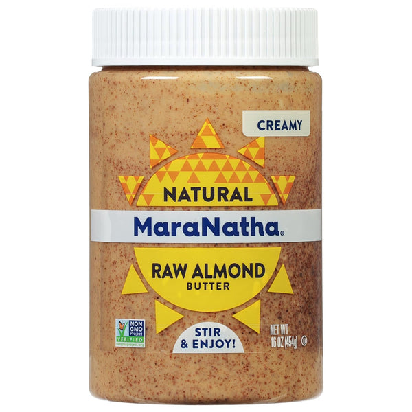 Natural Creamy Raw Almond Butter, 16 Ounce Jar