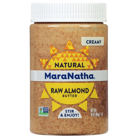 Natural Creamy Raw Almond Butter, 16 Ounce Jar