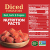 Diced Tomatoes with Basil, Garlic & Oregano, Keto Friendly, 14.5 Oz