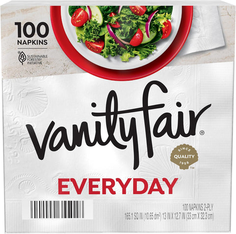 Everyday Paper Napkins, 100 Count, Disposable Napkins Made Soft and Smooth for Everyday Meals