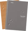 Small Spiral Notebook, 2 Subject, College Ruled Paper, 9-1/2" X 6", 100 Sheets, Gray (840004AA3)