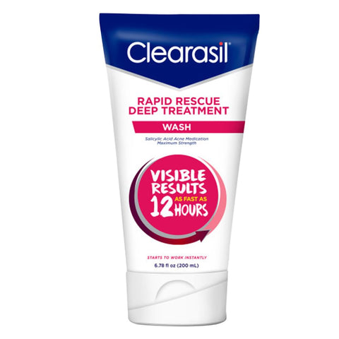 Rapid Rescue Deep Treatment Acne Face Wash, Maximum Strenght with 2% Salicylic Acid Acne Medication, Acne Facial Cleanser, 6.78 Fl Oz