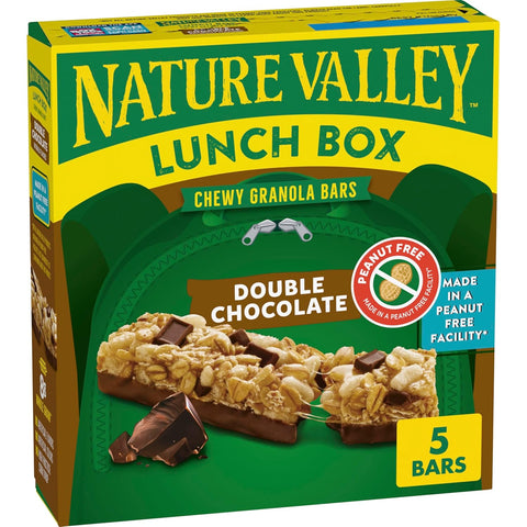 Lunch Box Chewy Granola Bars, Double Chocolate, Peanut Free, 5 Bars, 4.6 Oz