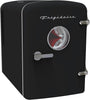 Retro Mini Personal Fridge Cooler, Holds up to 9 Cans, Portable & Compact, AC Plug & 12V Car Charger – Black