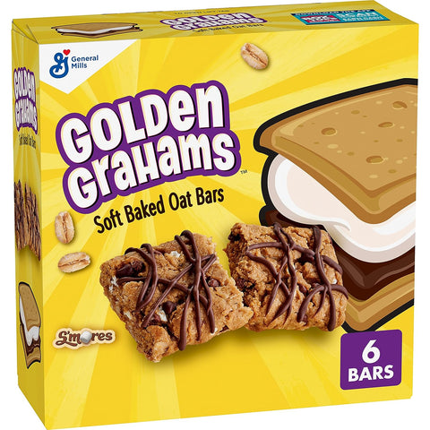 S'Mores Soft Baked Oat Bars, Chewy Snack Bars, 6 Ct