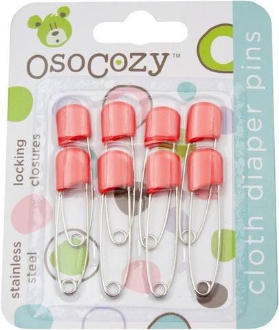 Diaper Pins - {Red} - Sturdy, Stainless Steel Diaper Pins with Safe Locking Closures - Use for Special Events, Crafts or Colorful Laundry Pins , 2.875 Inch X 0.25 Inch X 0.5 Inch