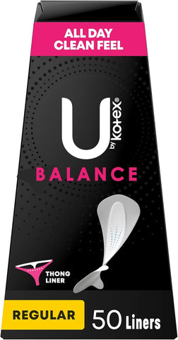 Balance Daily Panty Liners for Thongs, Wrapped, Light Absorbency, Regular Length, 50 Count (Packaging May Vary)