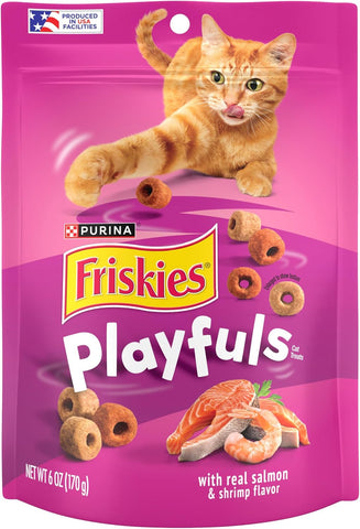 Purina  Playfuls with Salmon and Shrimp Flavor Cat Treats - (Pack of 6) 6 Oz. Pouches
