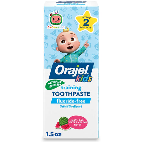 Kids Cocomelon Training Toothpaste Fluoride-Free; #1 Pediatrician Recommended Fluoride-Free Toothpaste*, 1.5Oz Tube