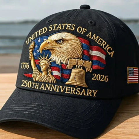 US 250th Anniversary Hat Denim Baseball Cap Patriotic 1776–2026 American